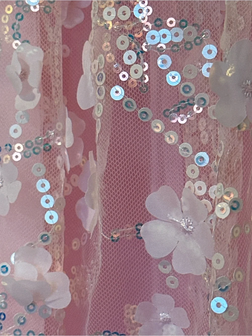 Lola and the Boys Pink Sequin Floral Dress 10